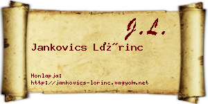 Jankovics Lőrinc névjegykártya